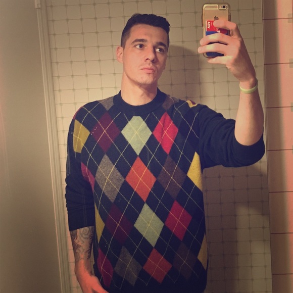 benetton argyle sweater